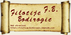Filotije Bodirogić vizit kartica